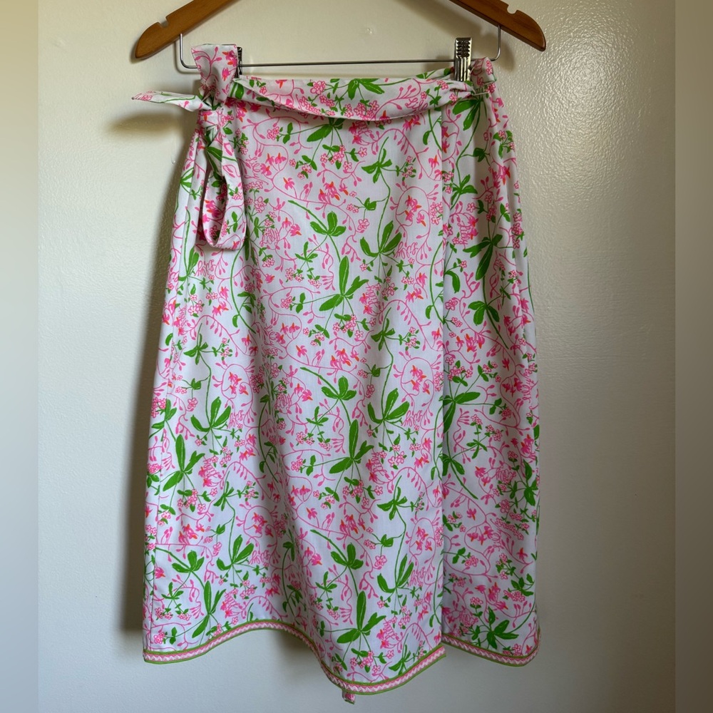 Vintage Lilly Pulitzer “the Lilly” Floral Wrap Skirt S